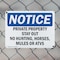 Signmission Private Property Stay Out No Hunting Horses OSHA Notice Sign, Plastic, 10in W x 7in L, 2PK OS-2PACK-NS-P-710-L-17862 - alternate 5